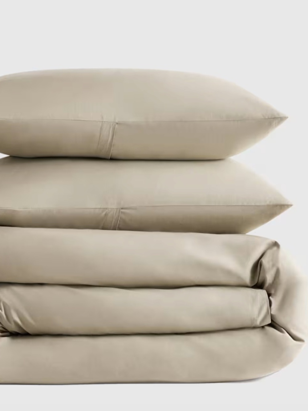 Organic Crisp Percale Duvet Cover Set Toffee Tan Full Queen